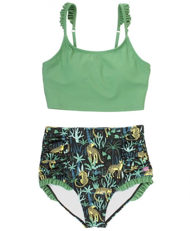 On Safari Rainforest Flutter High Waisted Bikini