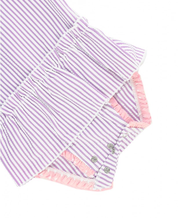 Lilac Seersucker Peplum One Piece