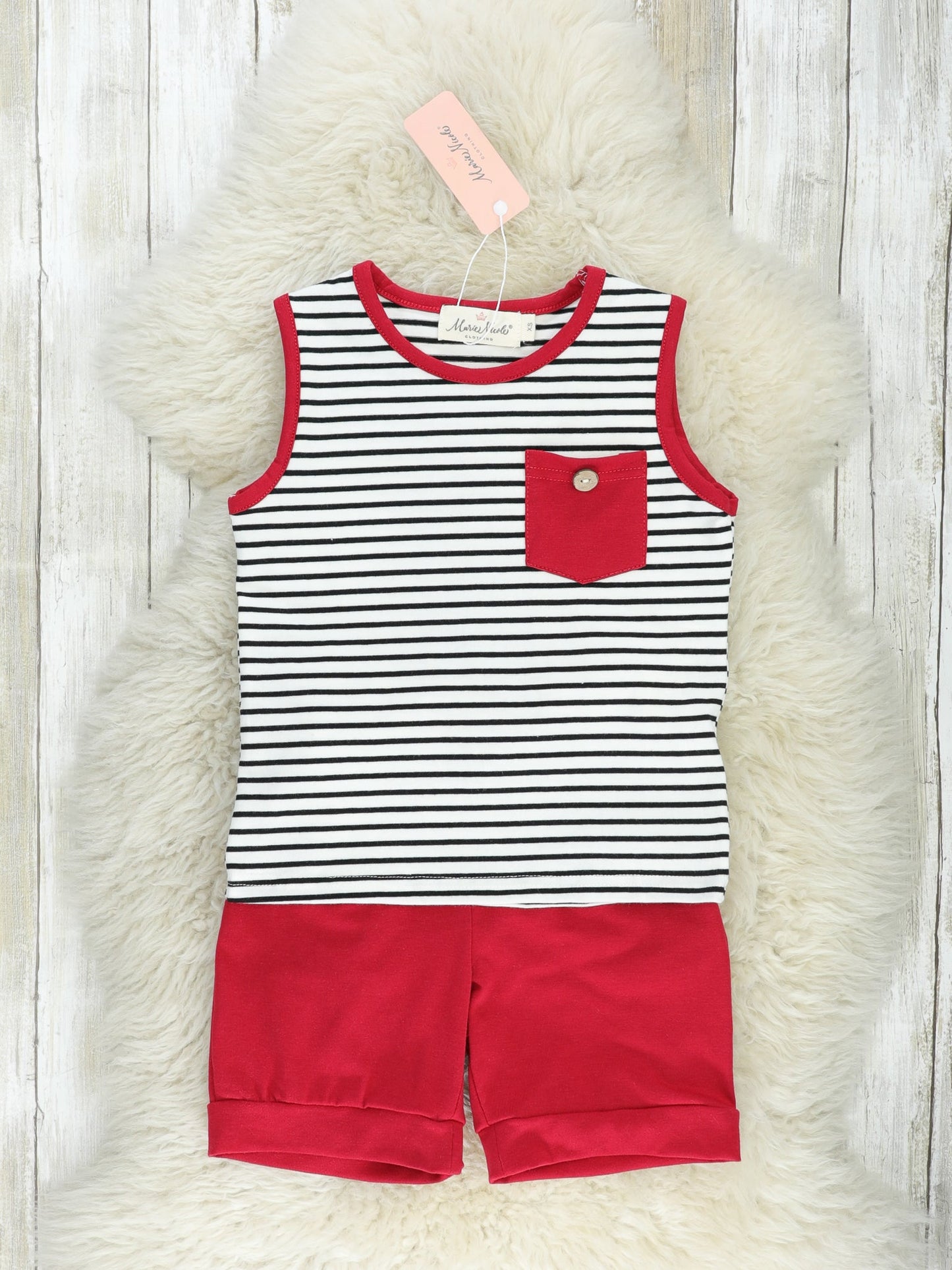 Red Stripe Tank Outfit (Boys)