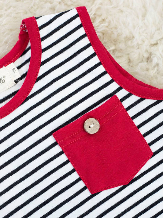 Red Stripe Tank Outfit (Boys)