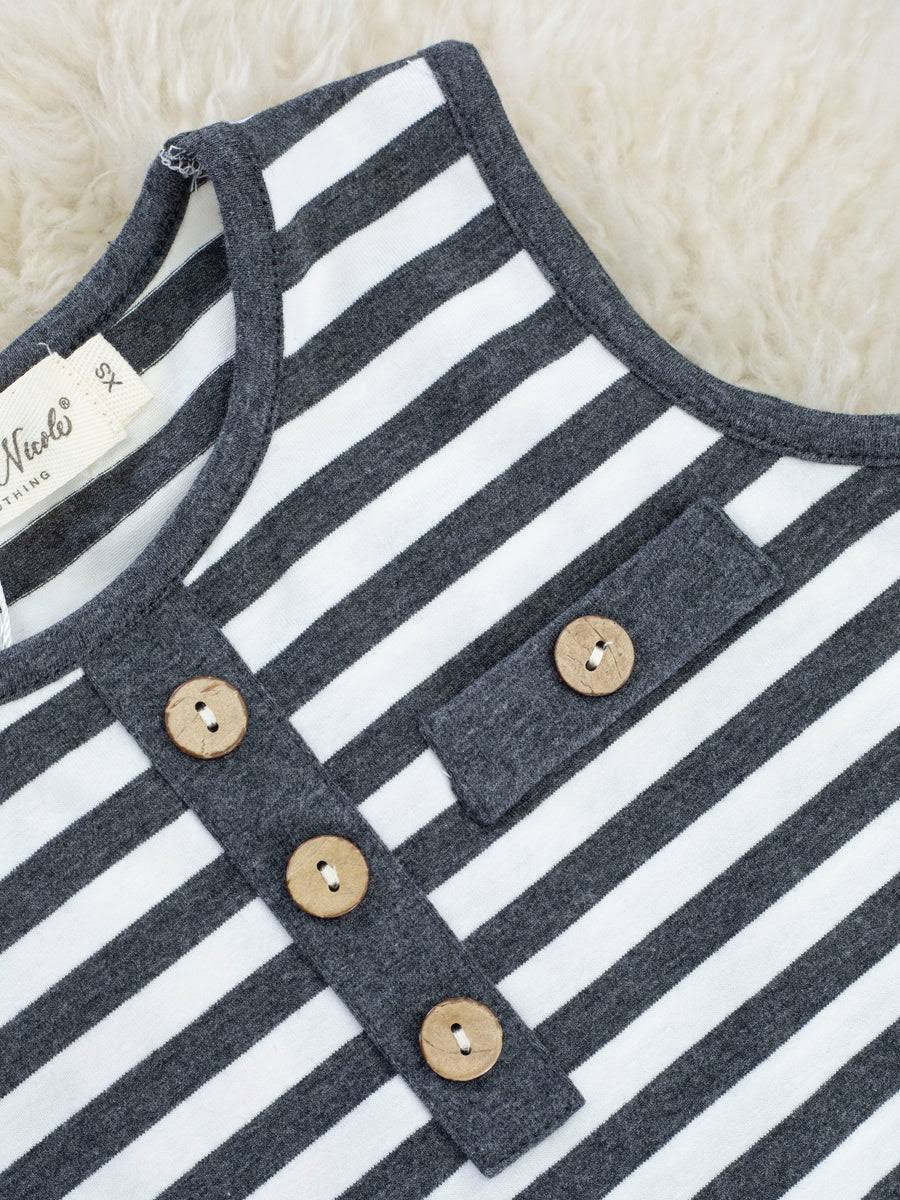 Charcoal Grey Stripe Tank Outfit (Boys)