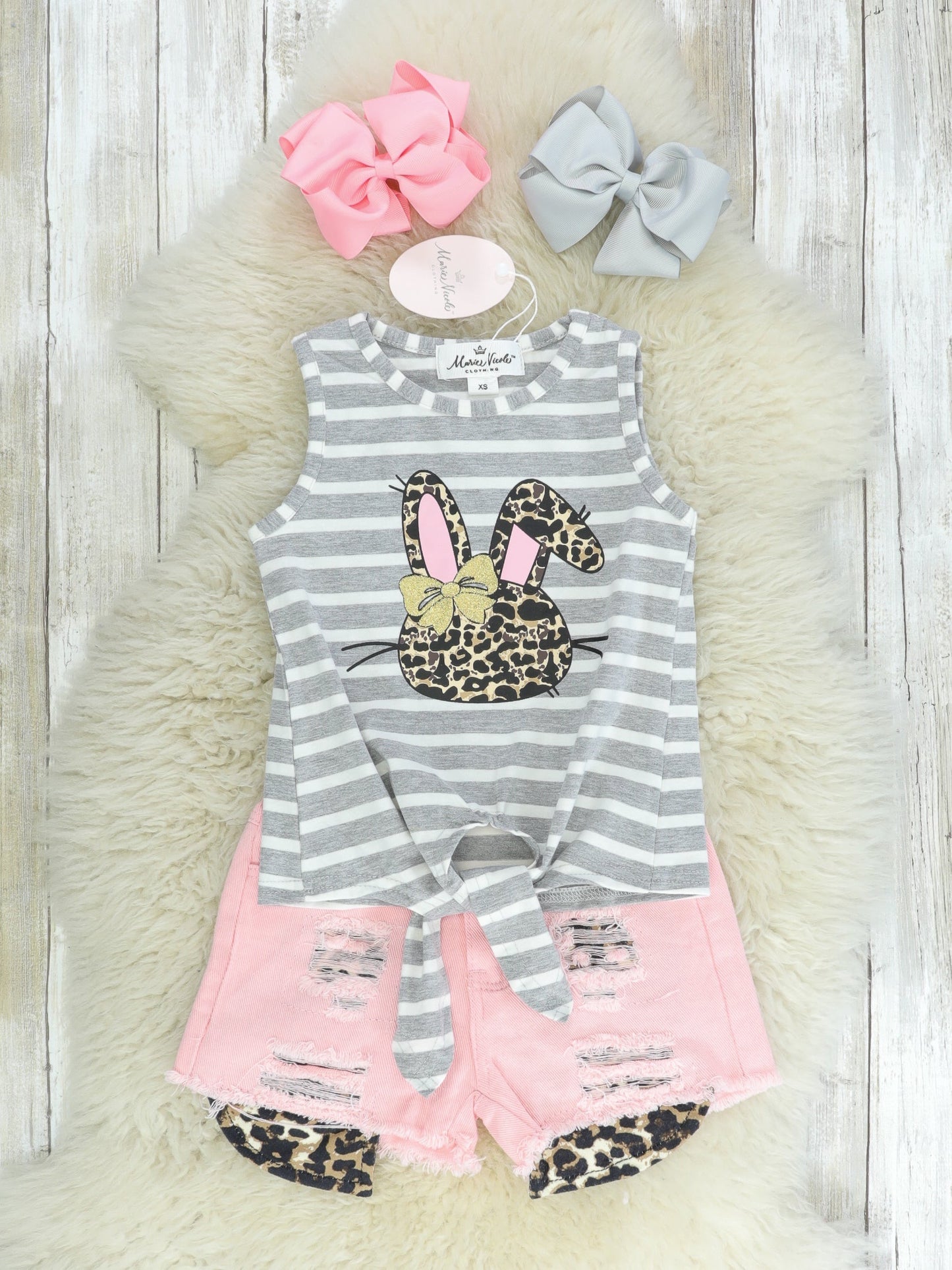 Leopard Bunny Tank & Distressed Denim