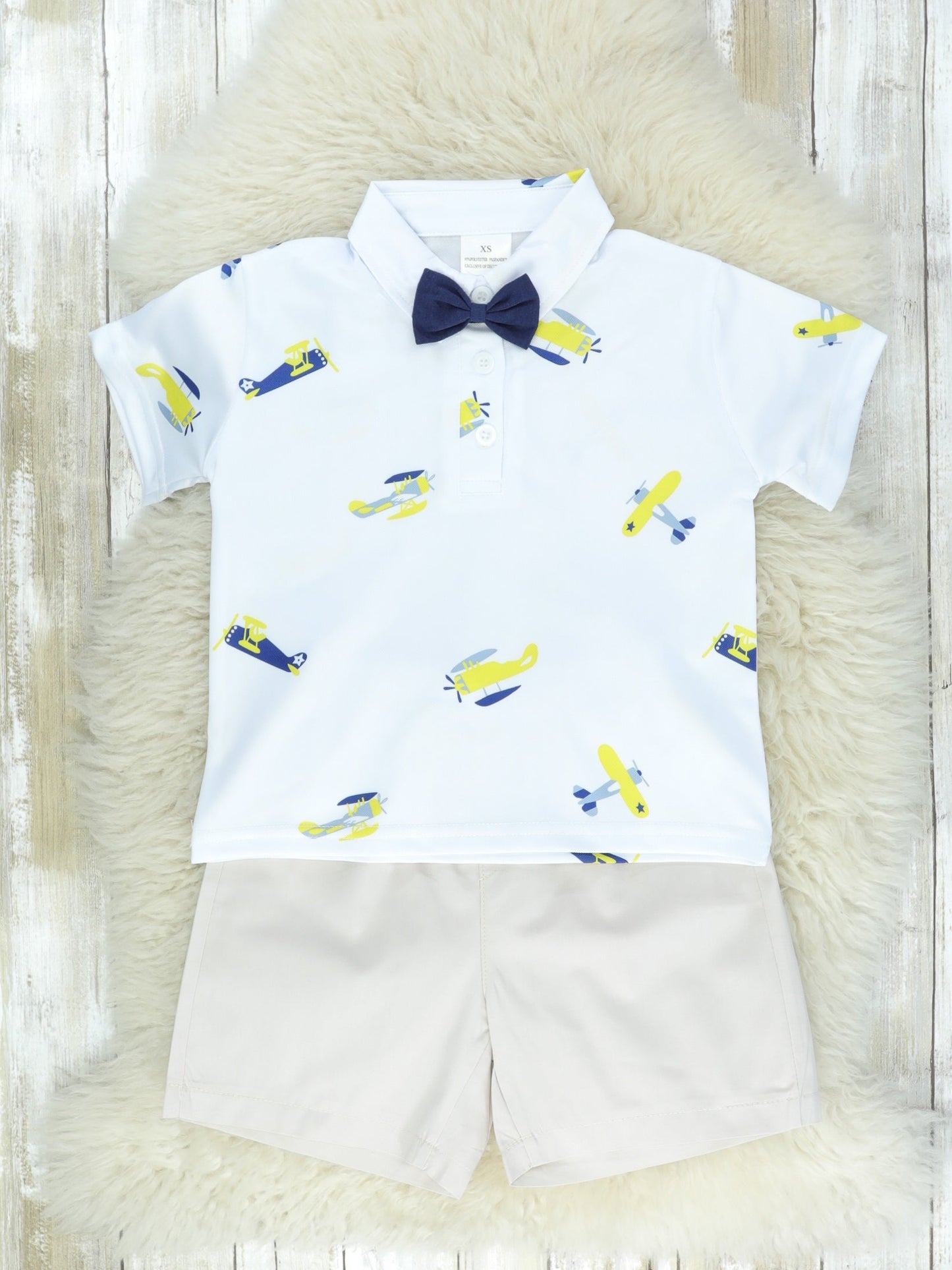 Plane Bow Tie Suspender Set