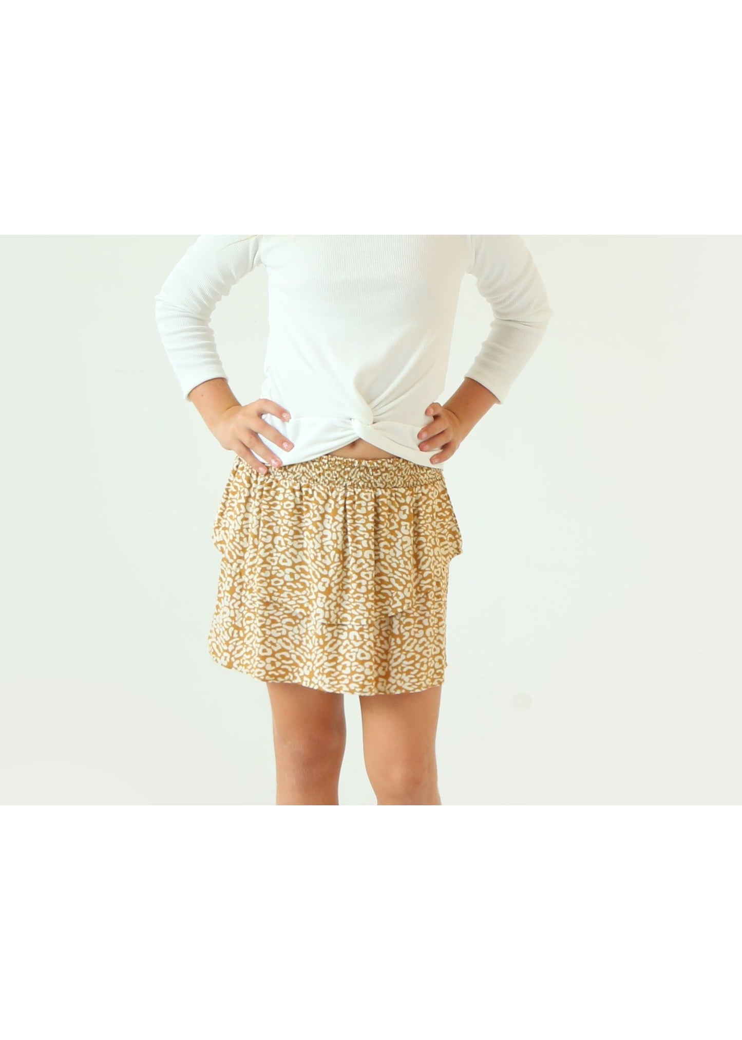 Clementine Skirt- Dijon Leopard