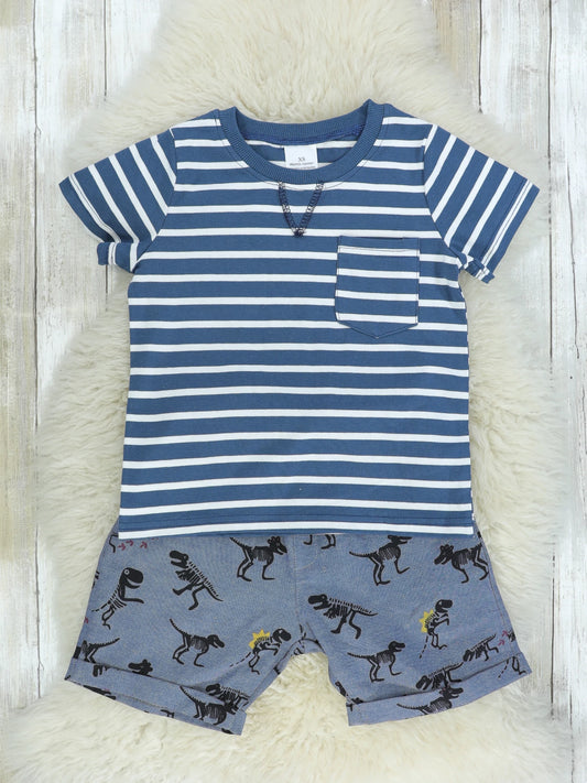 Striped Top Dinosaur Outfit