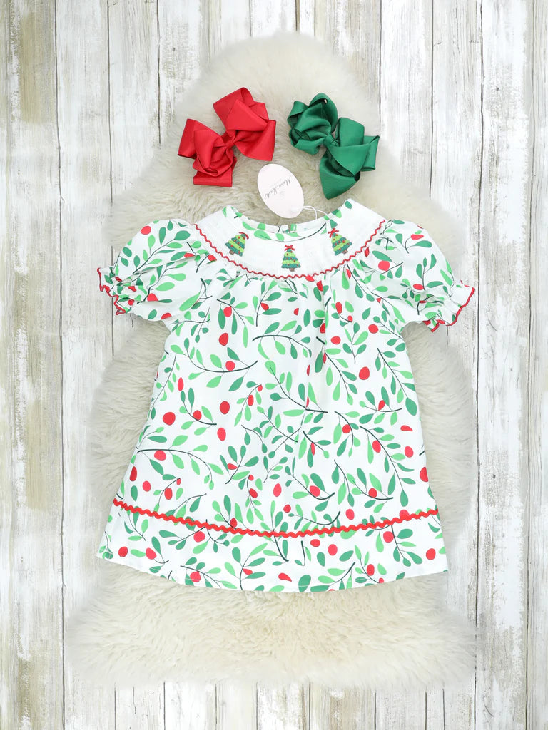 Christmas Berry Smocked Dress