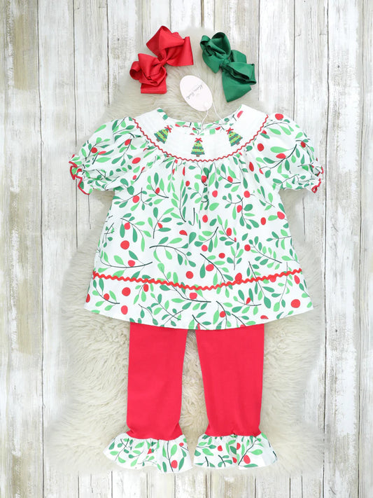 Christmas Berry Smocked Outfit