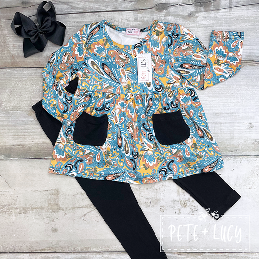 Paisley Swirl Long Sleeve Pant Set