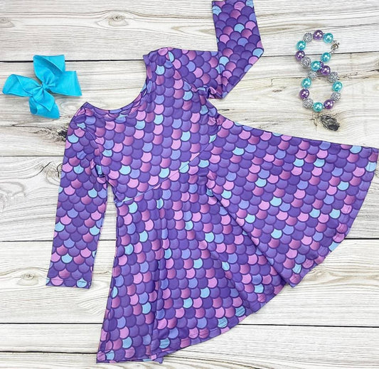 Purple Mermaid Twirl Dress