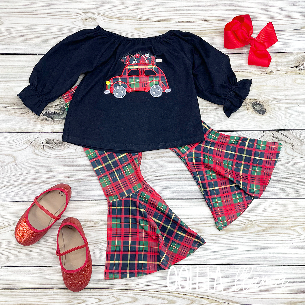 Perfect Plaid Bell Pant Set