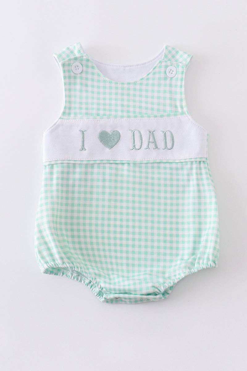 Green love dad embroidery boy bubble