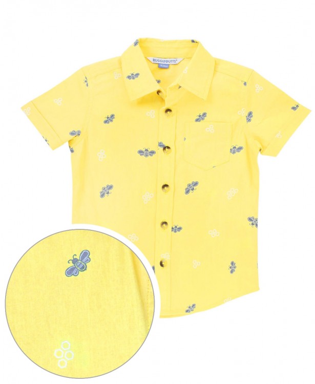 Bee Yourself Short Sleeve Button Down Shirt
