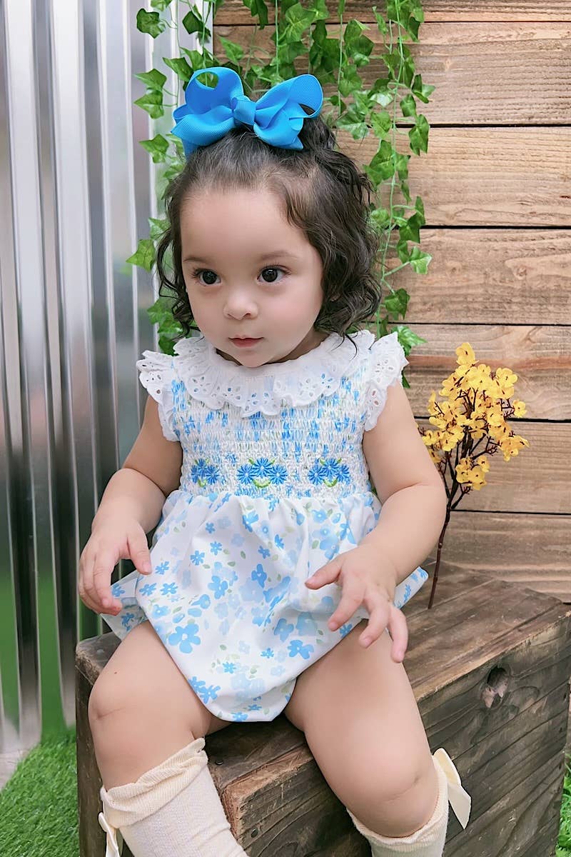 DITSY FLORAL SMOCKED BABY ROMPER