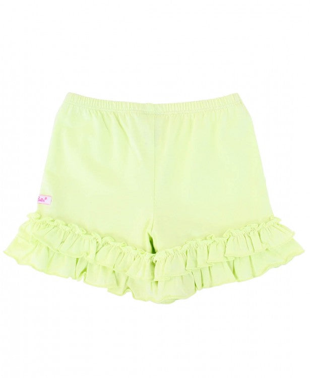 Lime Zest Flowy Ruffle Shorts