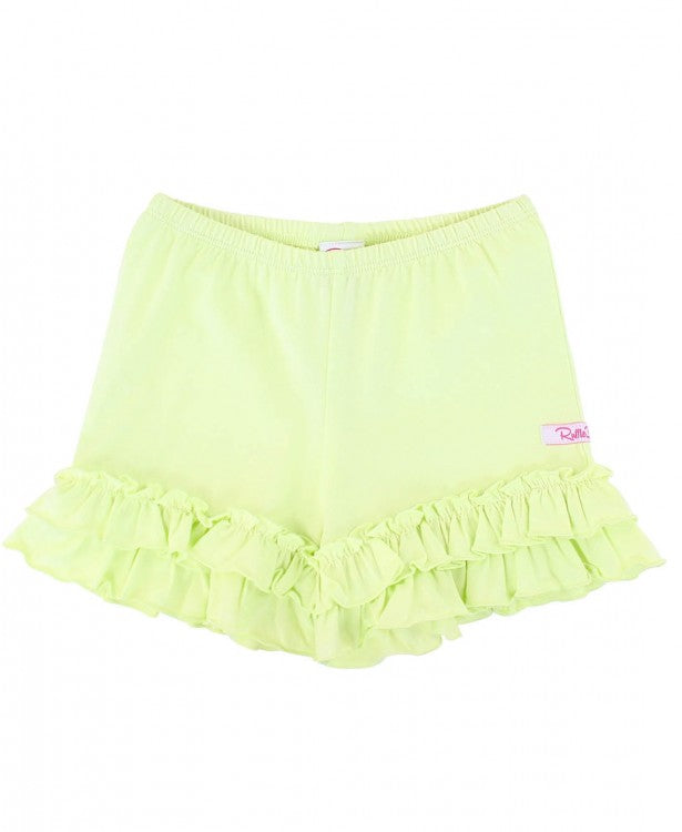 Lime Zest Flowy Ruffle Shorts