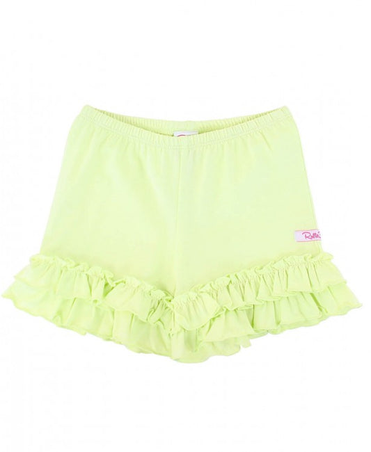 Lime Zest Flowy Ruffle Shorts