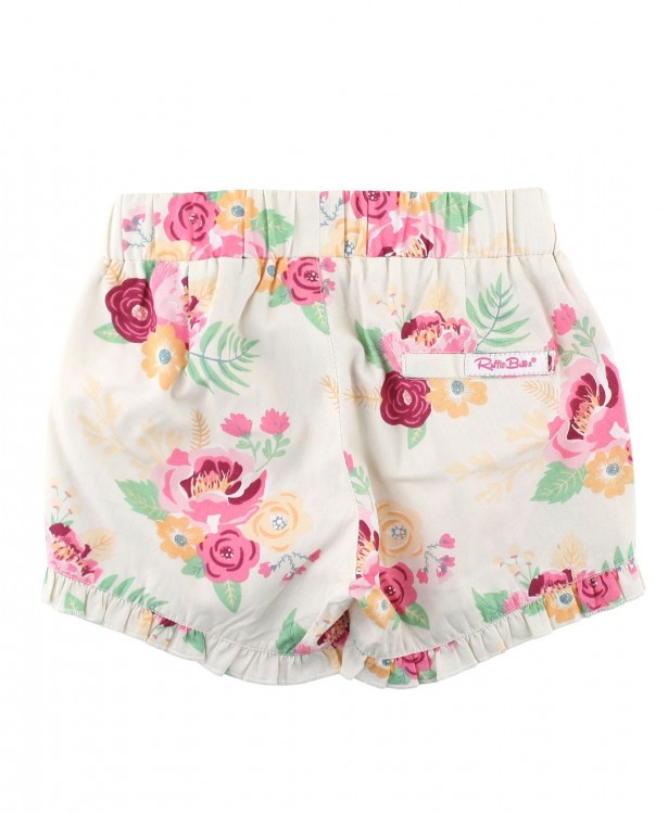 Darling Bouquets Ruffle Trim Shorts