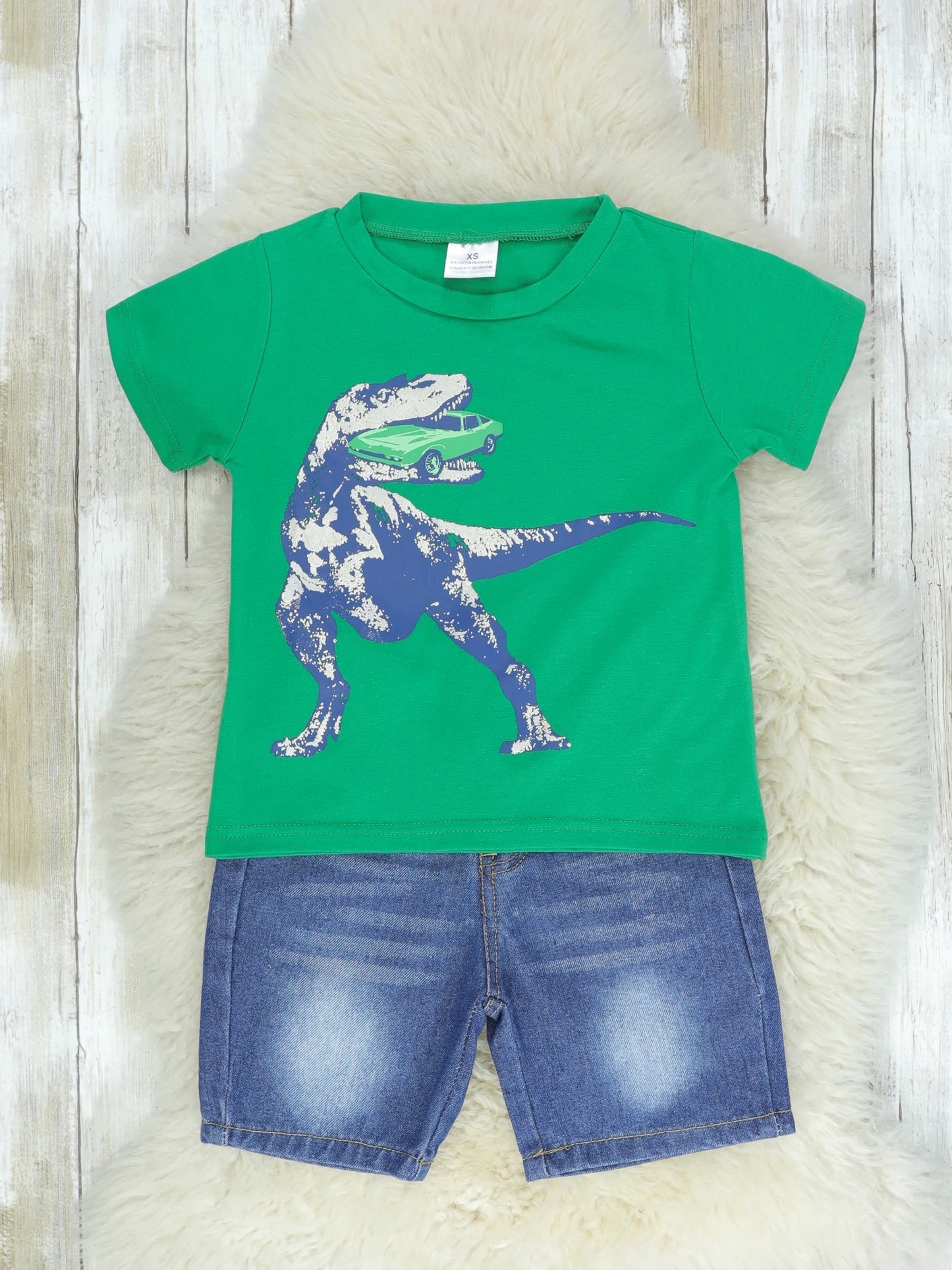 Green T-Rex & Short Outfit