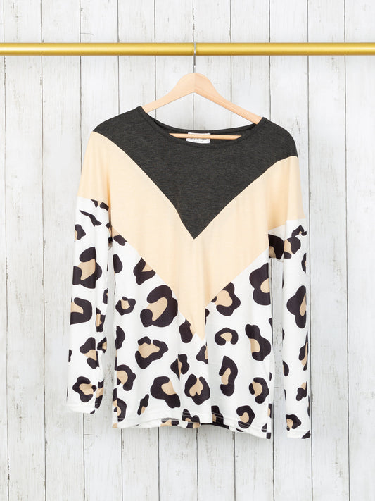 Mom & Me Colorblock Leopard Shirt