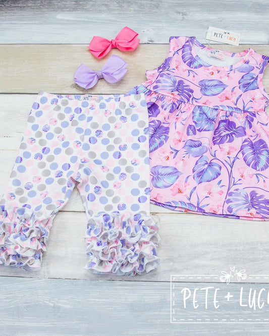 Tropical Lilac Tank & Capri Set