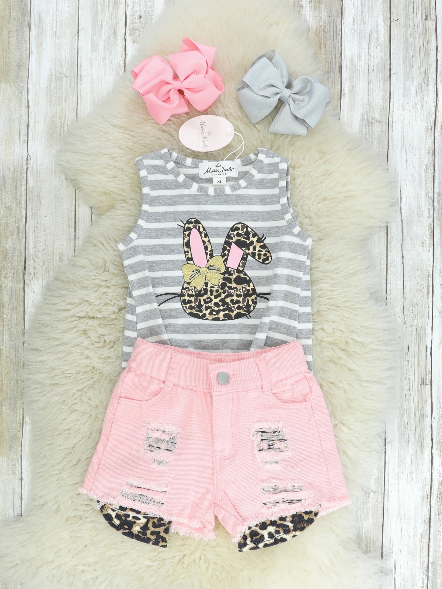 Leopard Bunny Tank & Distressed Denim