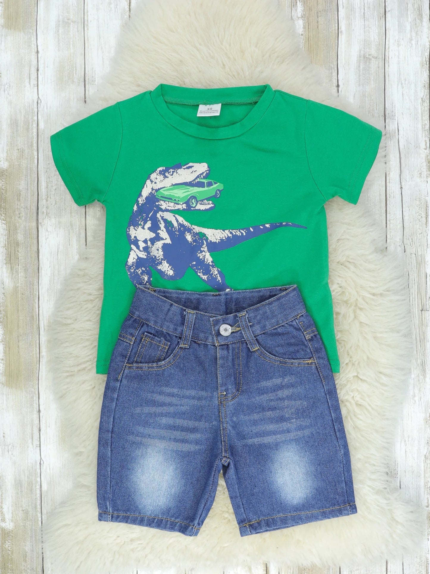 Green T-Rex & Short Outfit