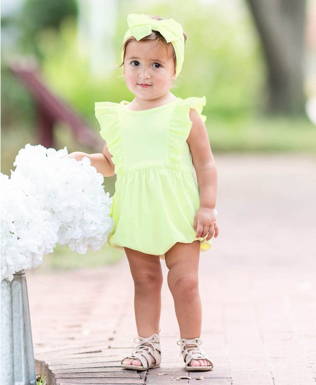 Lime Zest Waterfall Bubble Romper