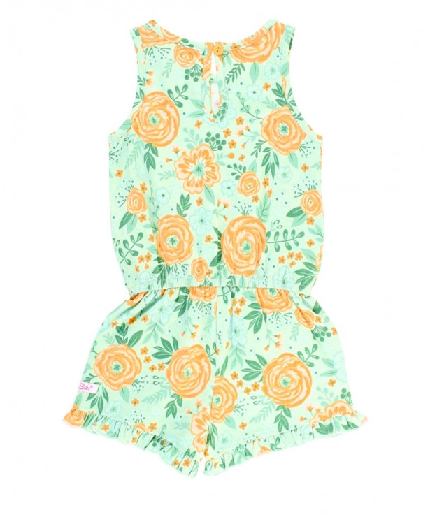 Cottage Flowers Ruffle Trim Romper