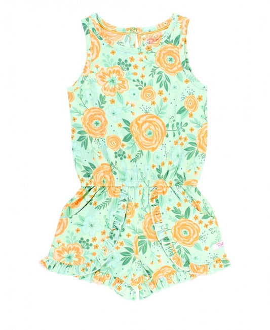 Cottage Flowers Ruffle Trim Romper