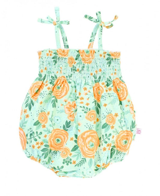 Cottage Flowers Smocked Bubble Romper