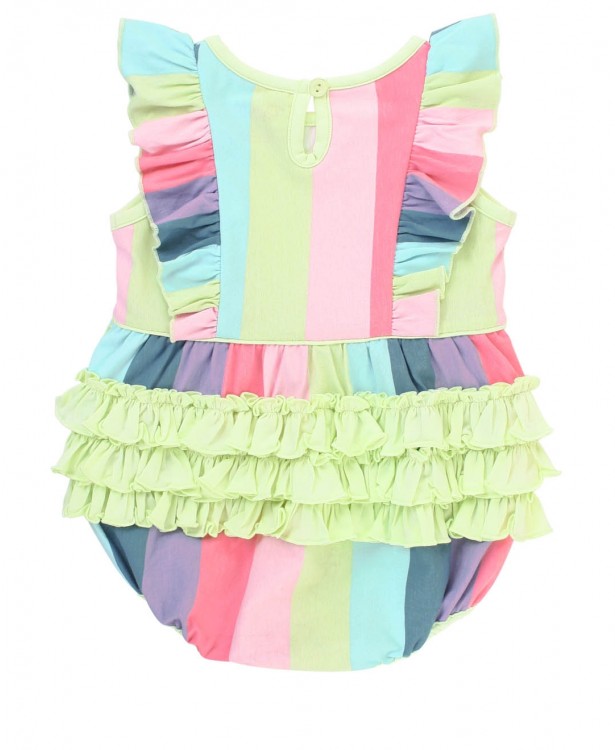 Delightful Rainbow Waterfall Bubble Romper