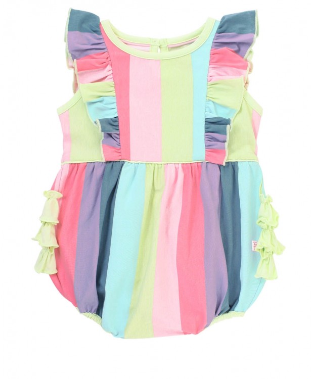 Delightful Rainbow Waterfall Bubble Romper