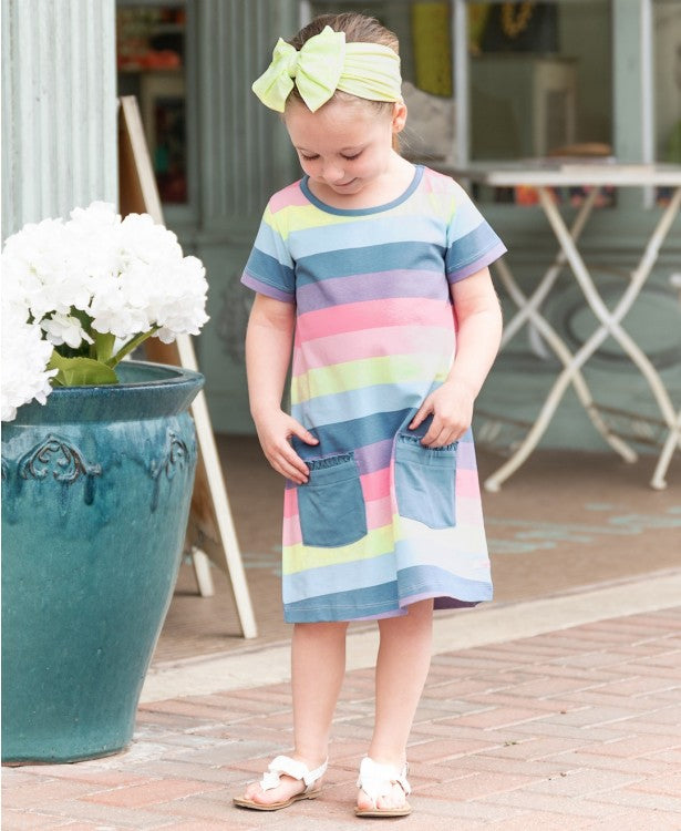 Delightful Rainbow Pocket Dress