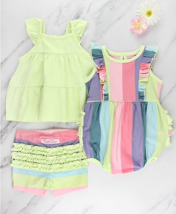 Delightful Rainbow Waterfall Bubble Romper