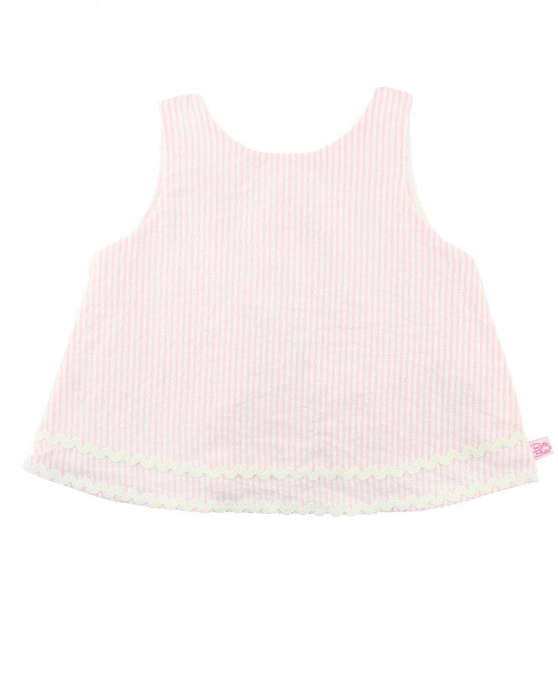 Pink Seersucker Swing Top