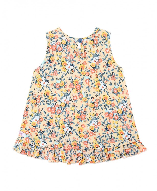 Summer Blooms Ruffle Hem Tank Top